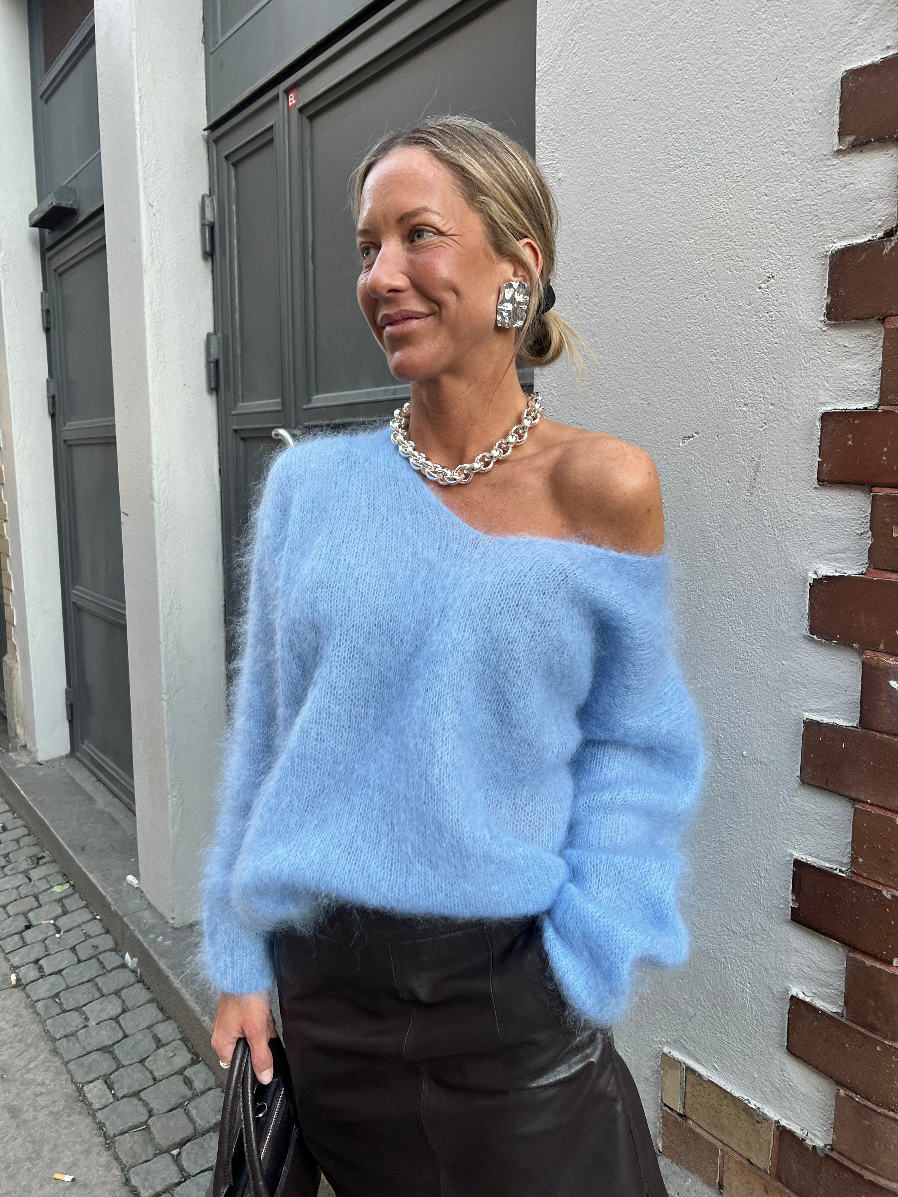 Roro Mohair Rund Hals Lang Arm Cerise main image 1