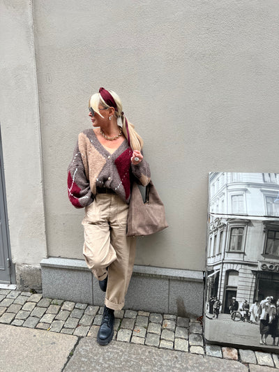 Pollini check cardigan Brown  31173