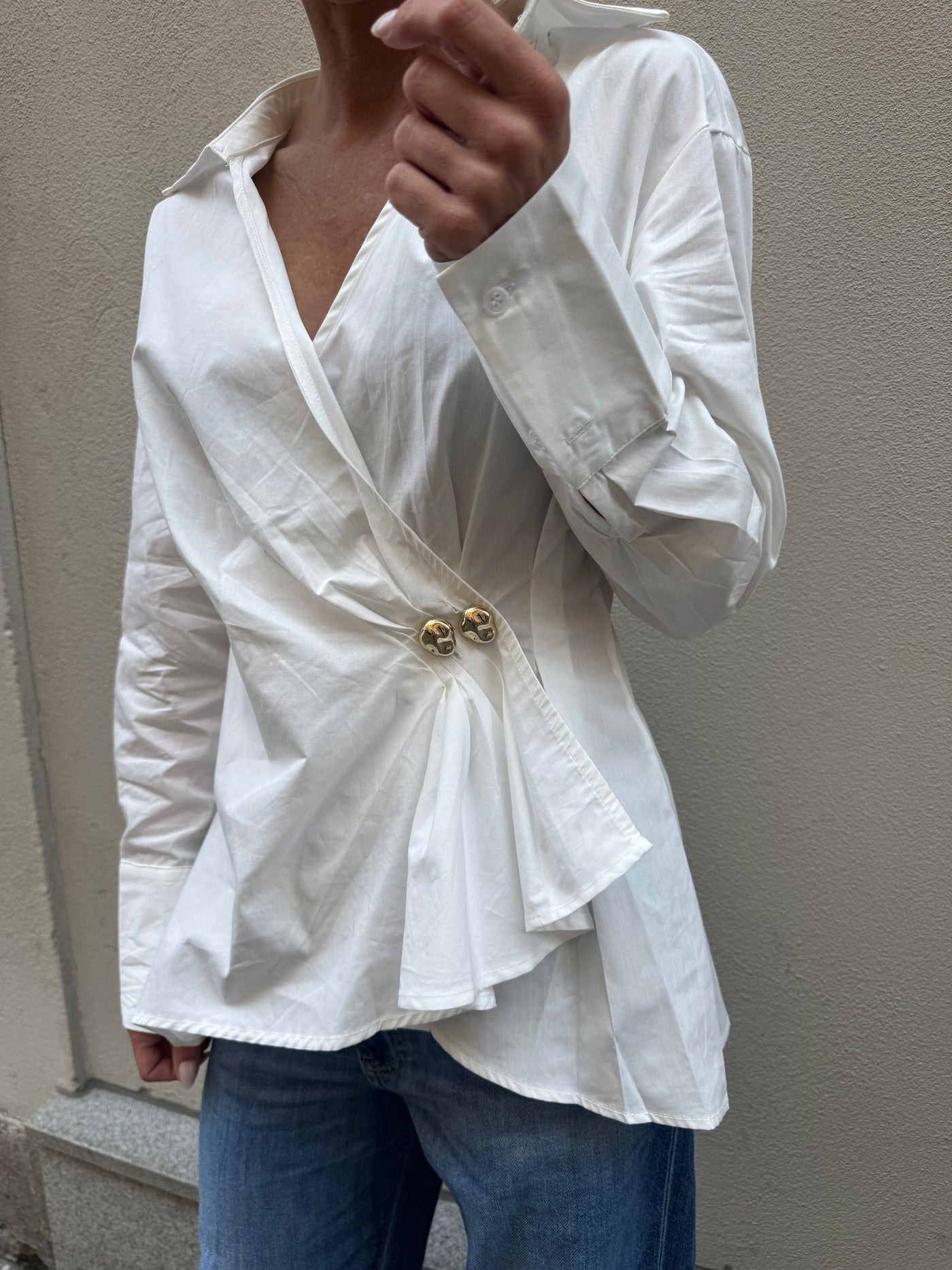 Gold Bottom Shirt White