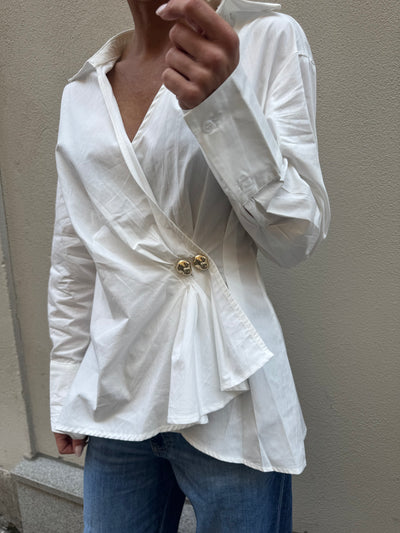 Gold Bottom Shirt White