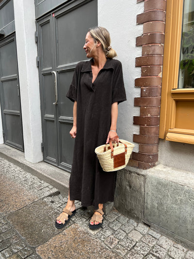 Frotté dress brown
