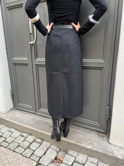 Paula Belt Skirt Black