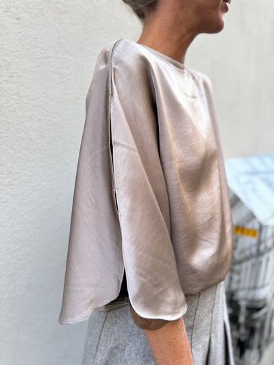 Liora Heavy Sateen Blouse Brown