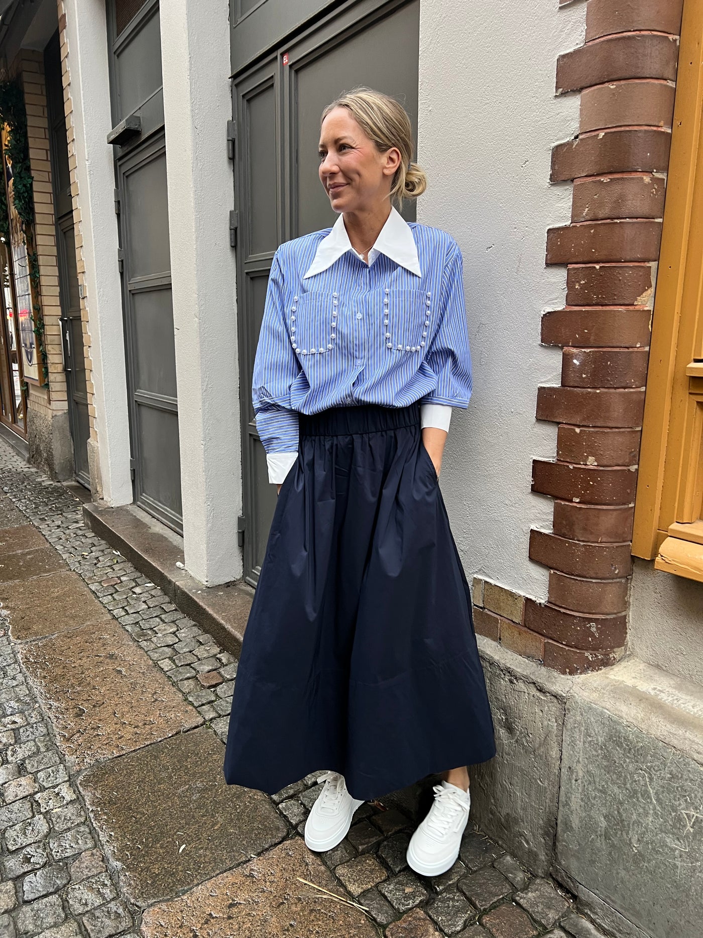 ELSA SHIRT STRIPE/PEARL