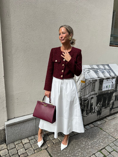 Sarah jacket vinröd med glitter