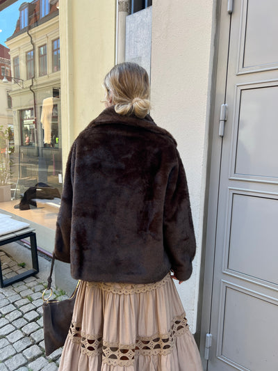 Dalia fuskpäls zip DARK BROWN  5045