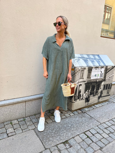 Frotté dress green