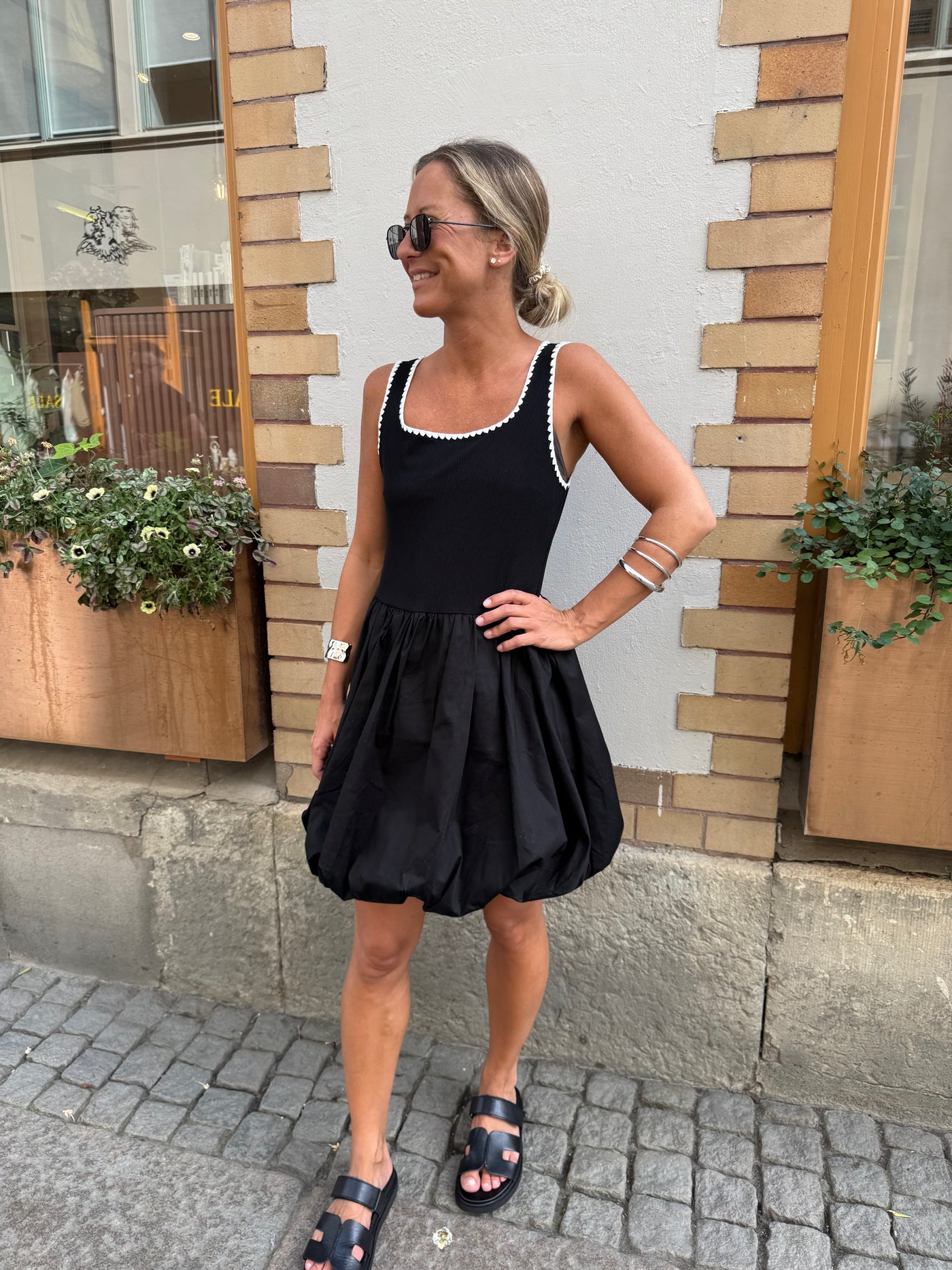 Short dress ballong Black