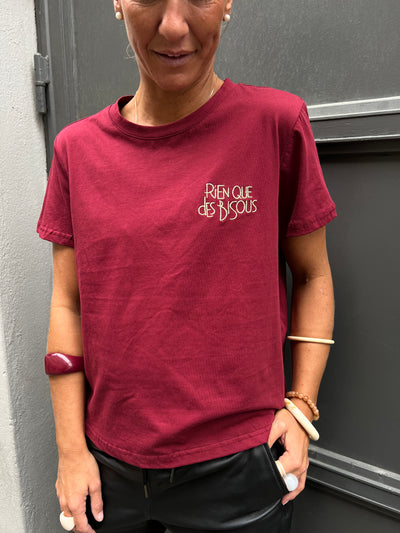Bisous tshirt bourdeaux
