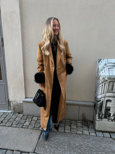 Coco lång mocka kappa i PU