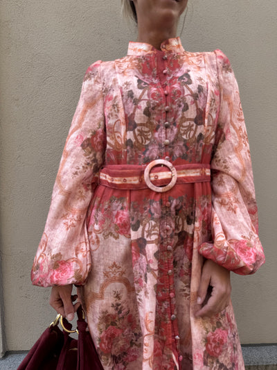 LISA FLOWER DRESS ROUGE