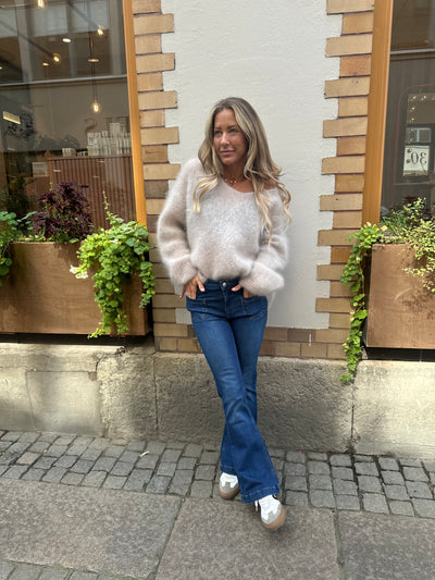 Roro Mohair Beige V-ring - 23505