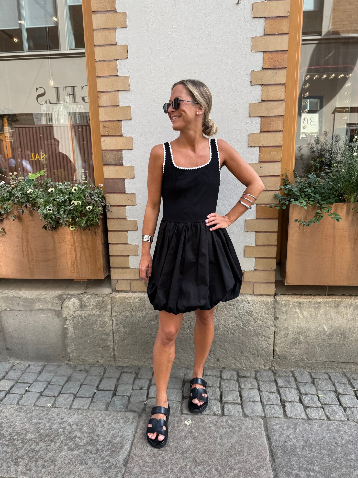 Short dress ballong Black