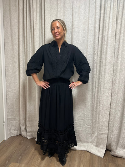 Blus lace  long arm Black 1855