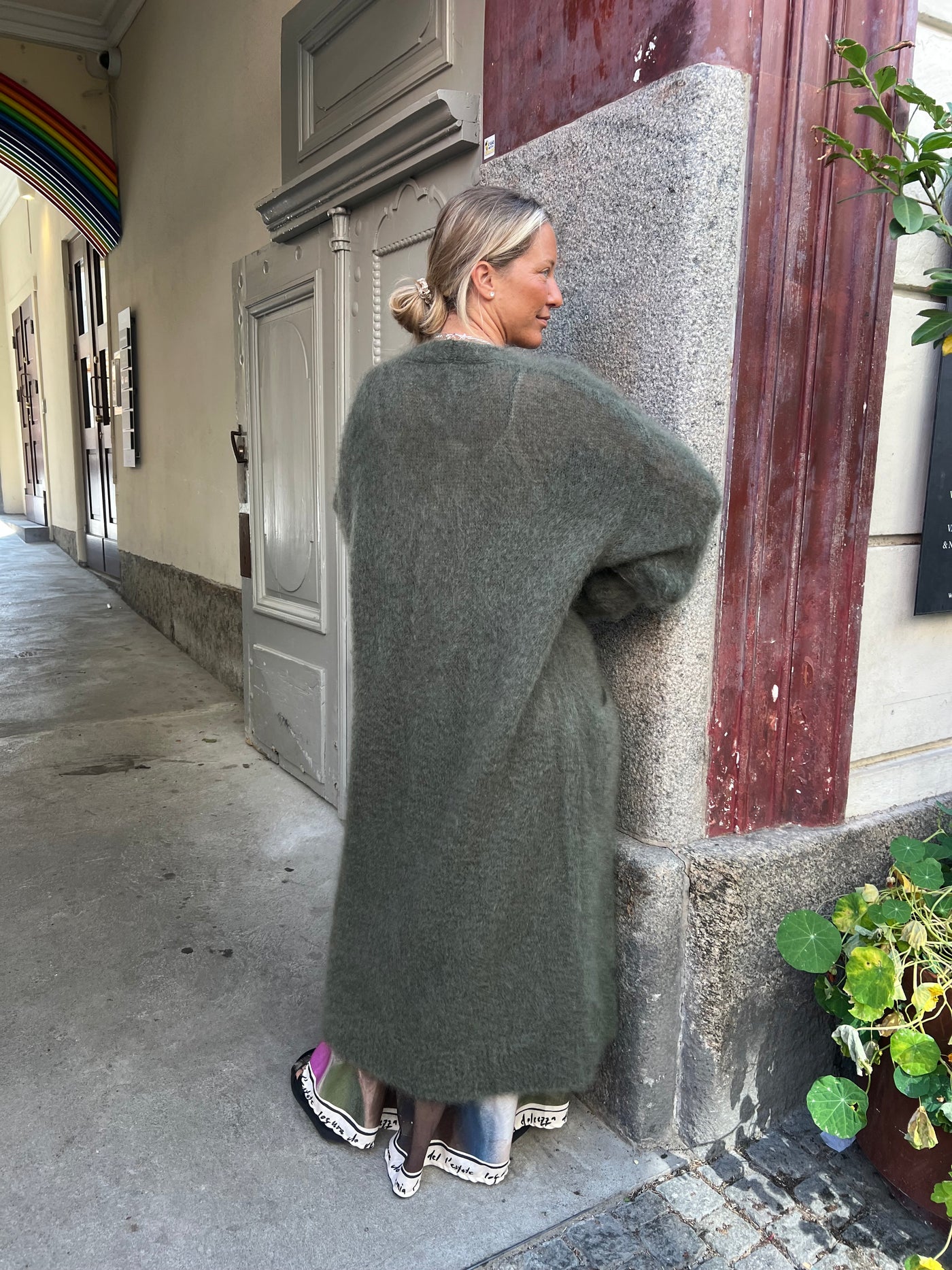 Roro mohair kofta Lång Green - 22313