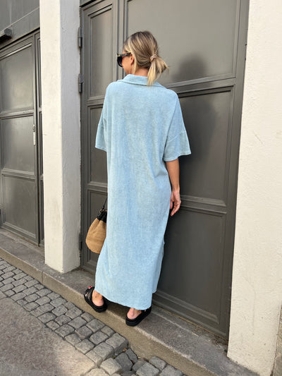 Frotté dress ljusblå