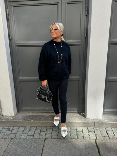 Roro Mohair Rundhals svart - 22348