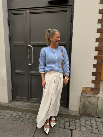 Roro mohair kofta med knappar Light Blue