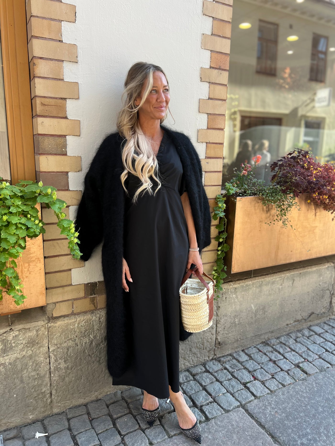 Roro mohair kofta Lång Svart - 22313
