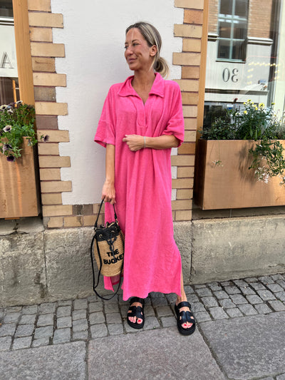 Frotté dress cerise