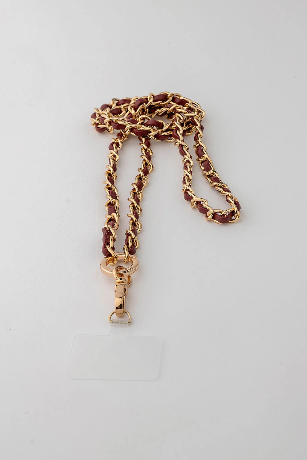 CLAIRE IPHONE STRAP WINE RED W GOLD