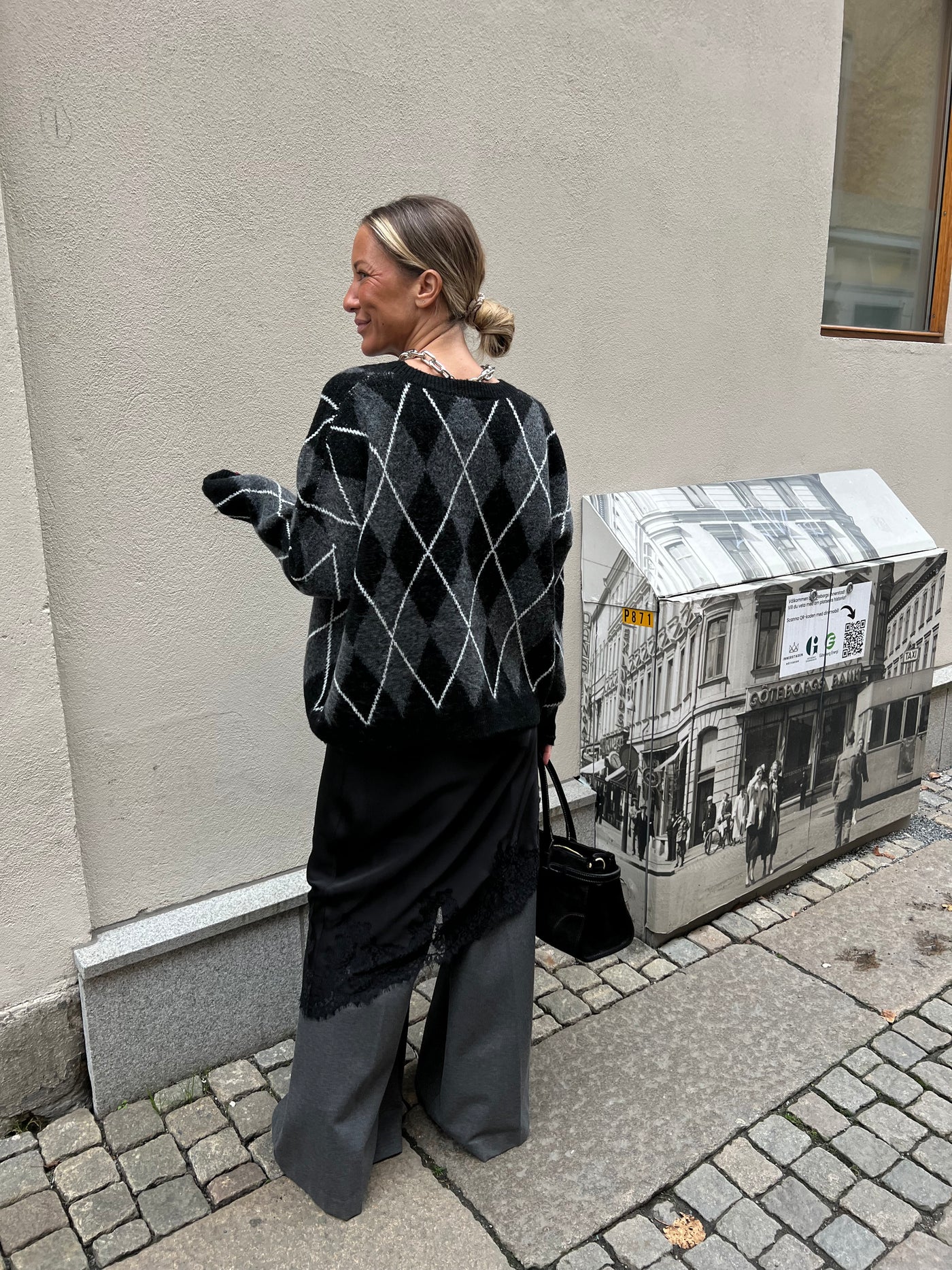 Copper rutig tröja svart / grå