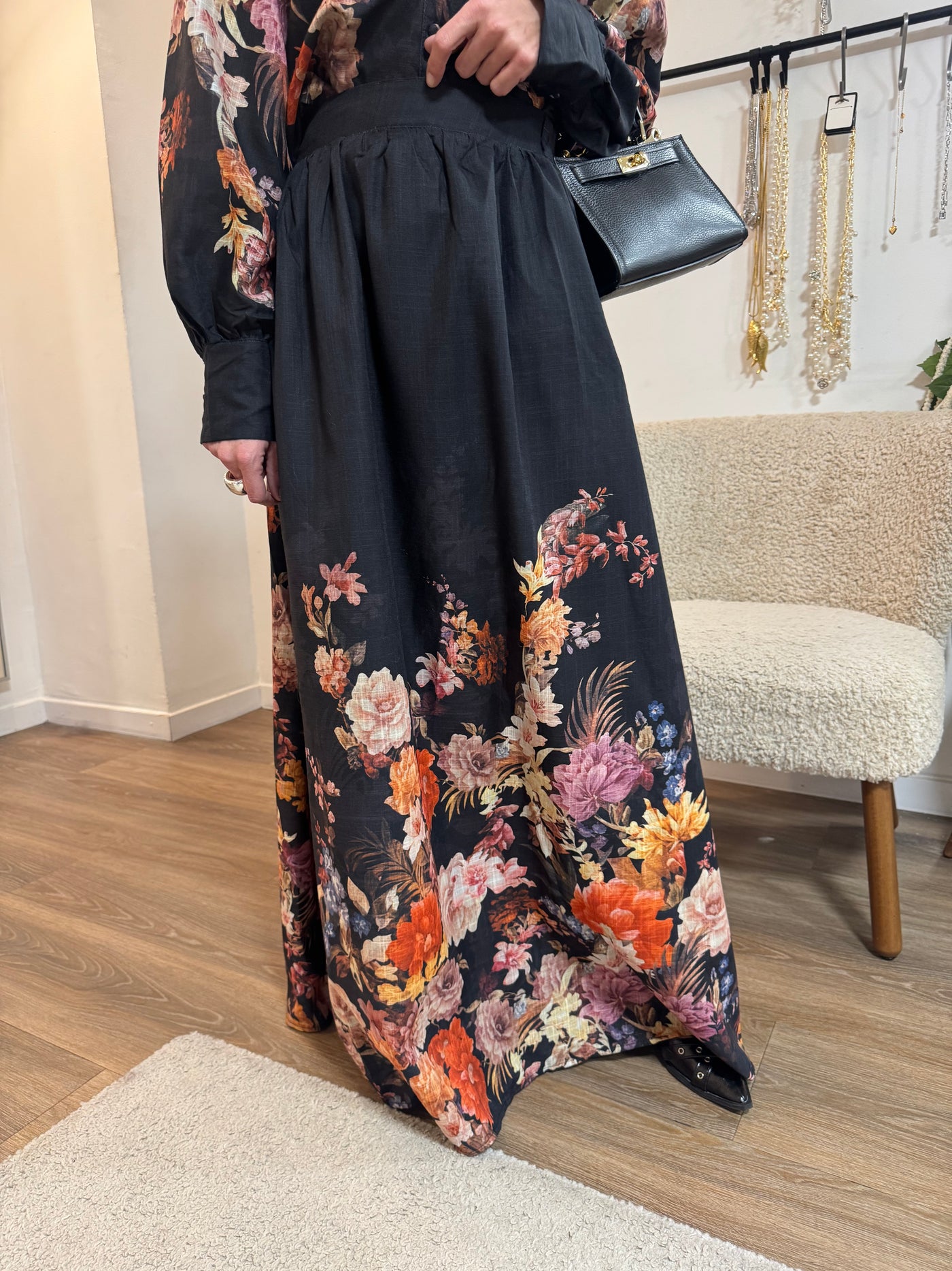 Flower Skirt Black