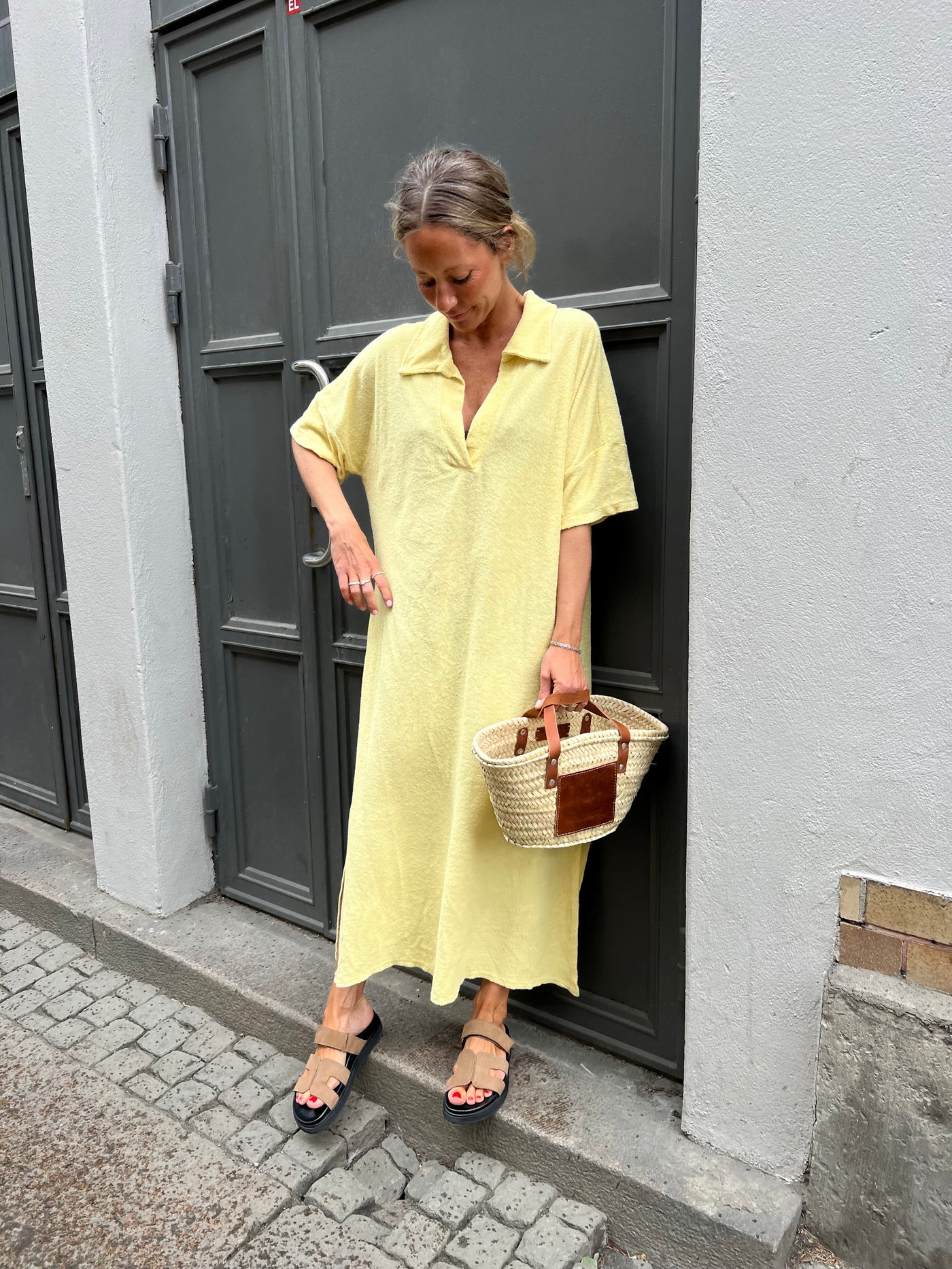 Frotté dress yellow