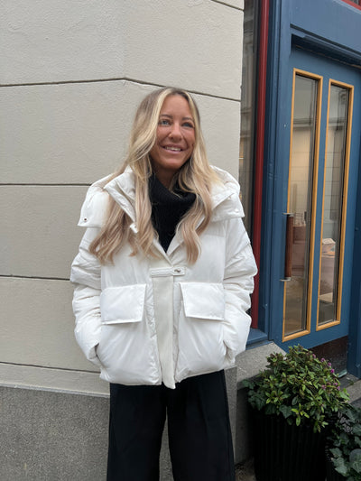 CMCICCO - DOWN JACKET WITH HOOD IN OFF-WHITE