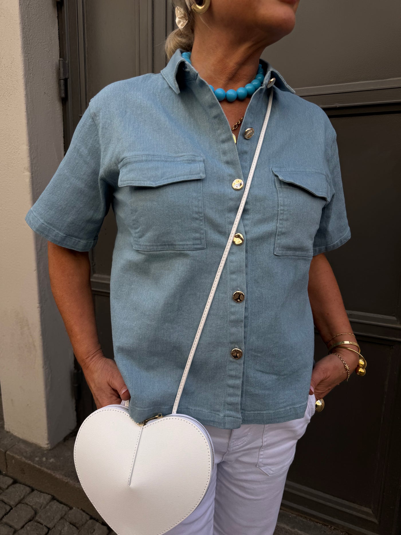 Greta Stretch Denim Shirt