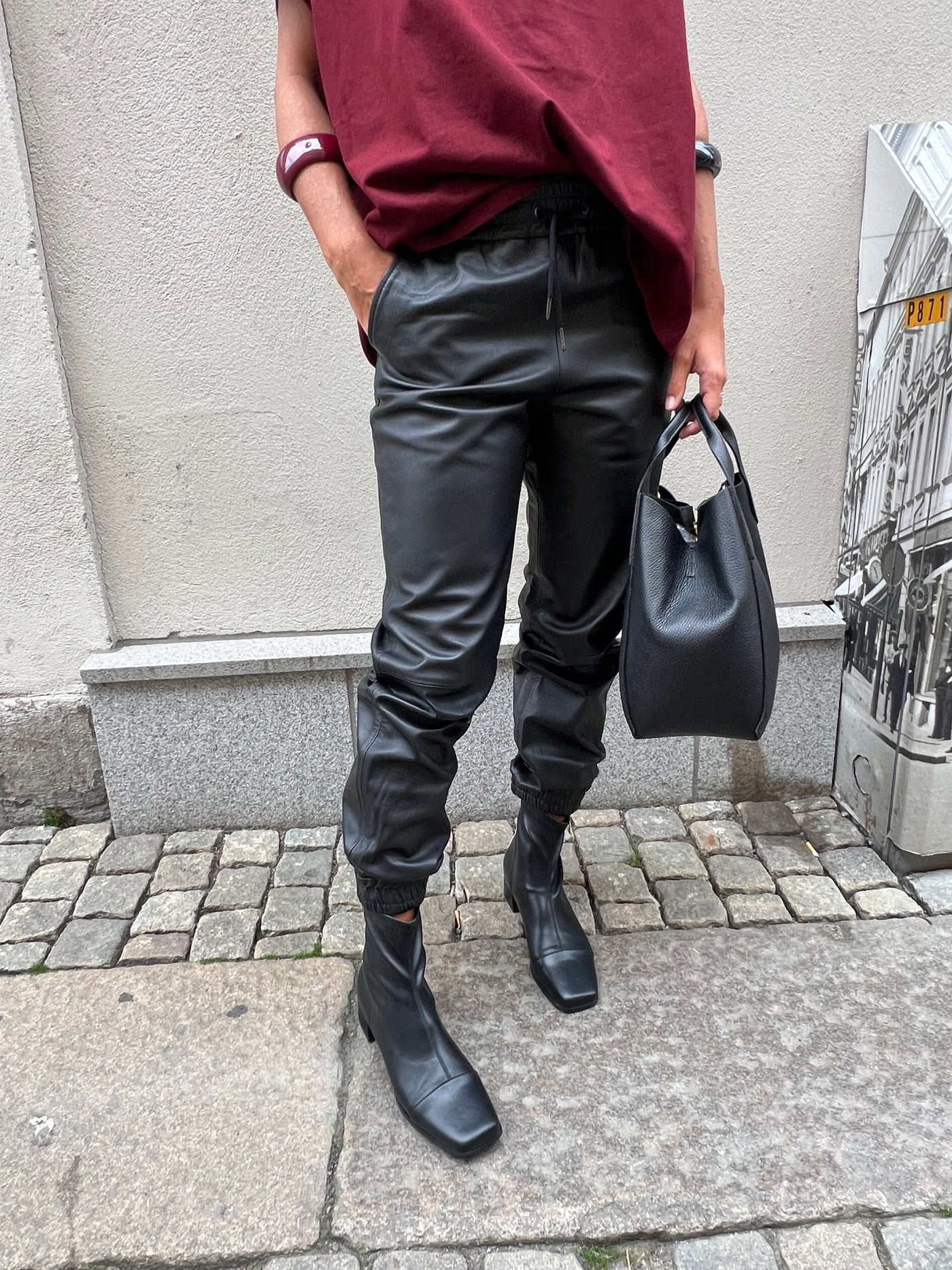 Pam Black boots stripe