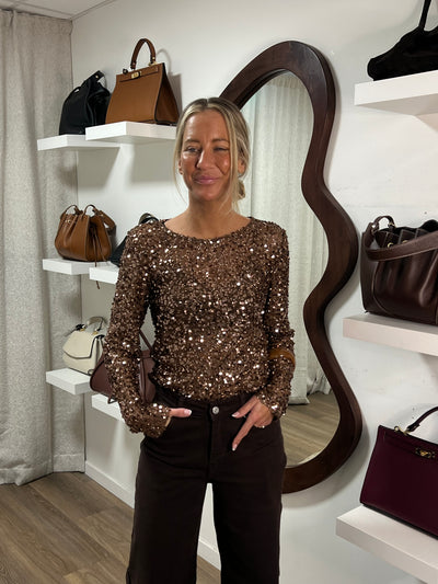 Mila paljett brown/gold