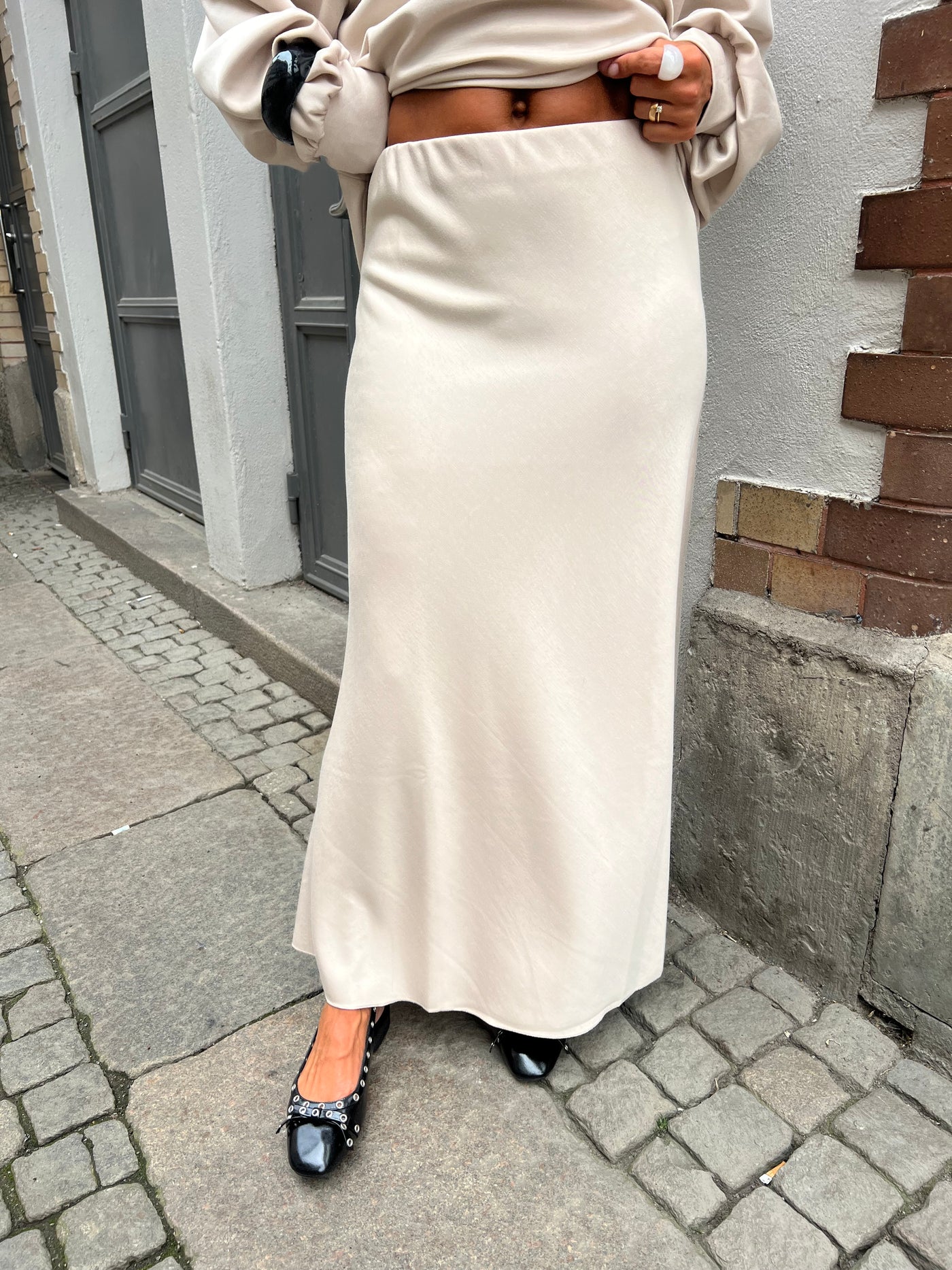 Karolina jersey skirt Cream