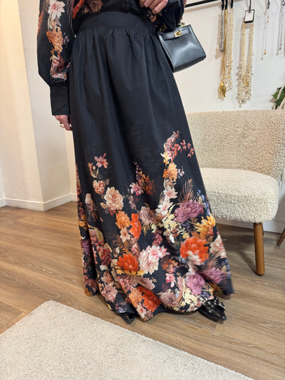 Flower Skirt Black