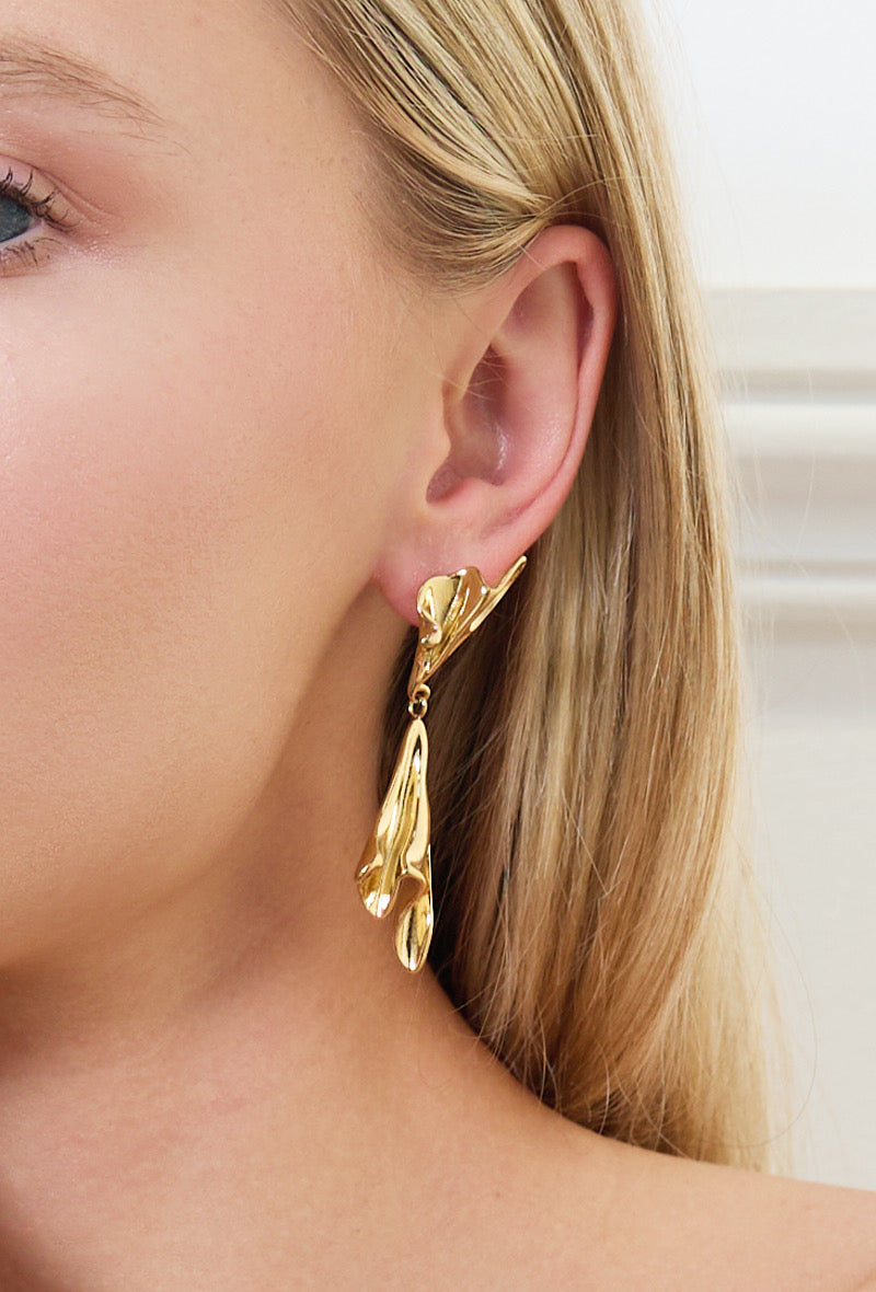 Fi Long Earings guld & silver