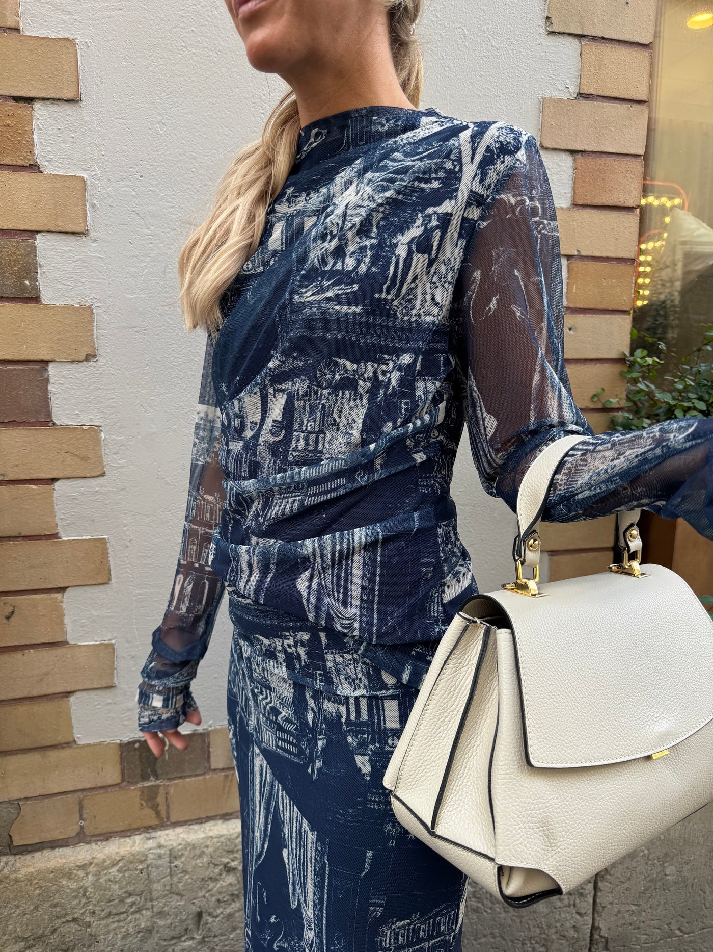 Mesh Paris topp Blue