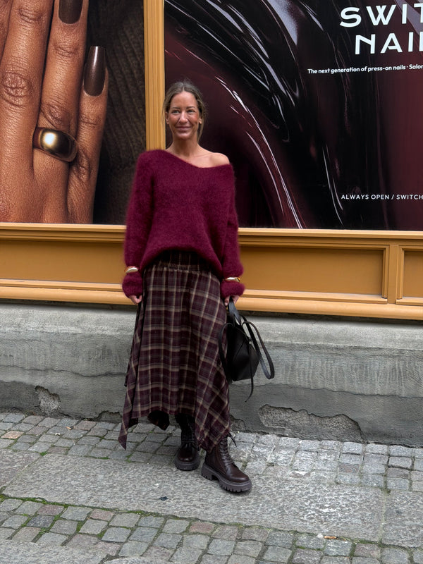 Scott check skirt bordeaux (leverans sju dagar)