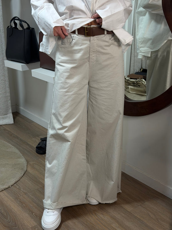 Workpants Wide High ljusgrå