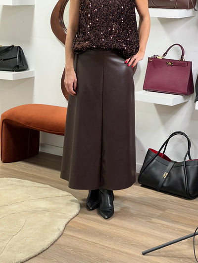 BONNY PU SKIRT BROWN