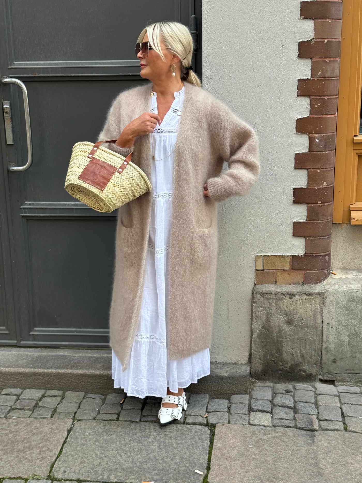 Roro mohair kofta Lång Dark Beige - 22313
