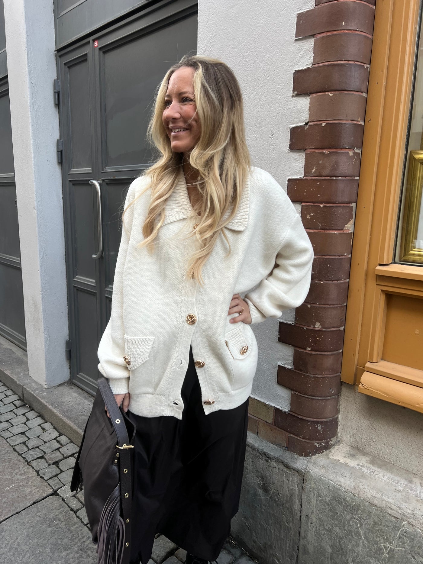 Rosé cardigan offwhite