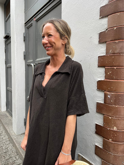 Frotté dress brown