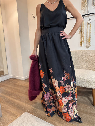 Flower Skirt Black