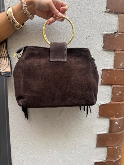 Maje Suede Bag Brown