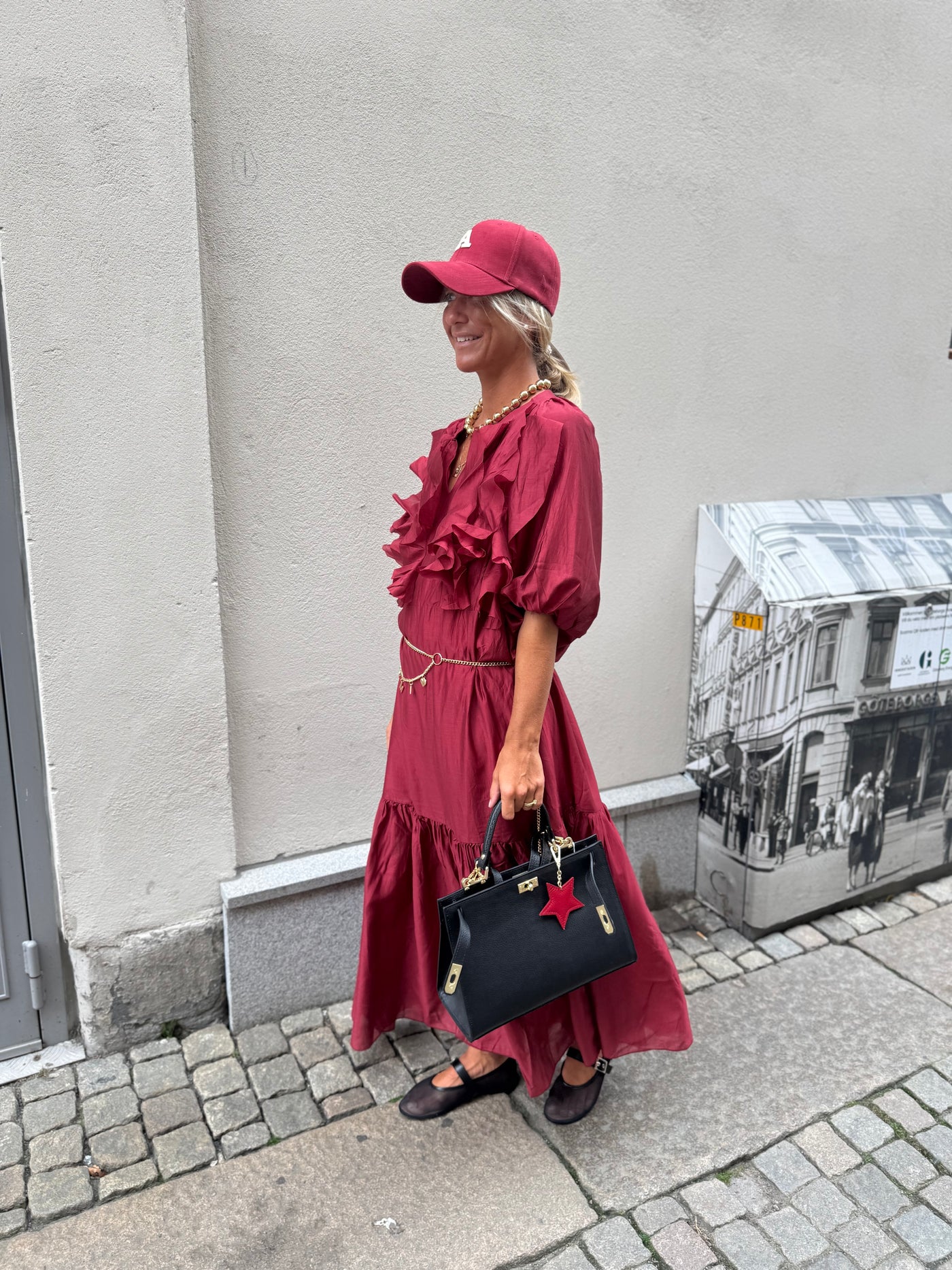 Birdie Dress Vinröd 19020