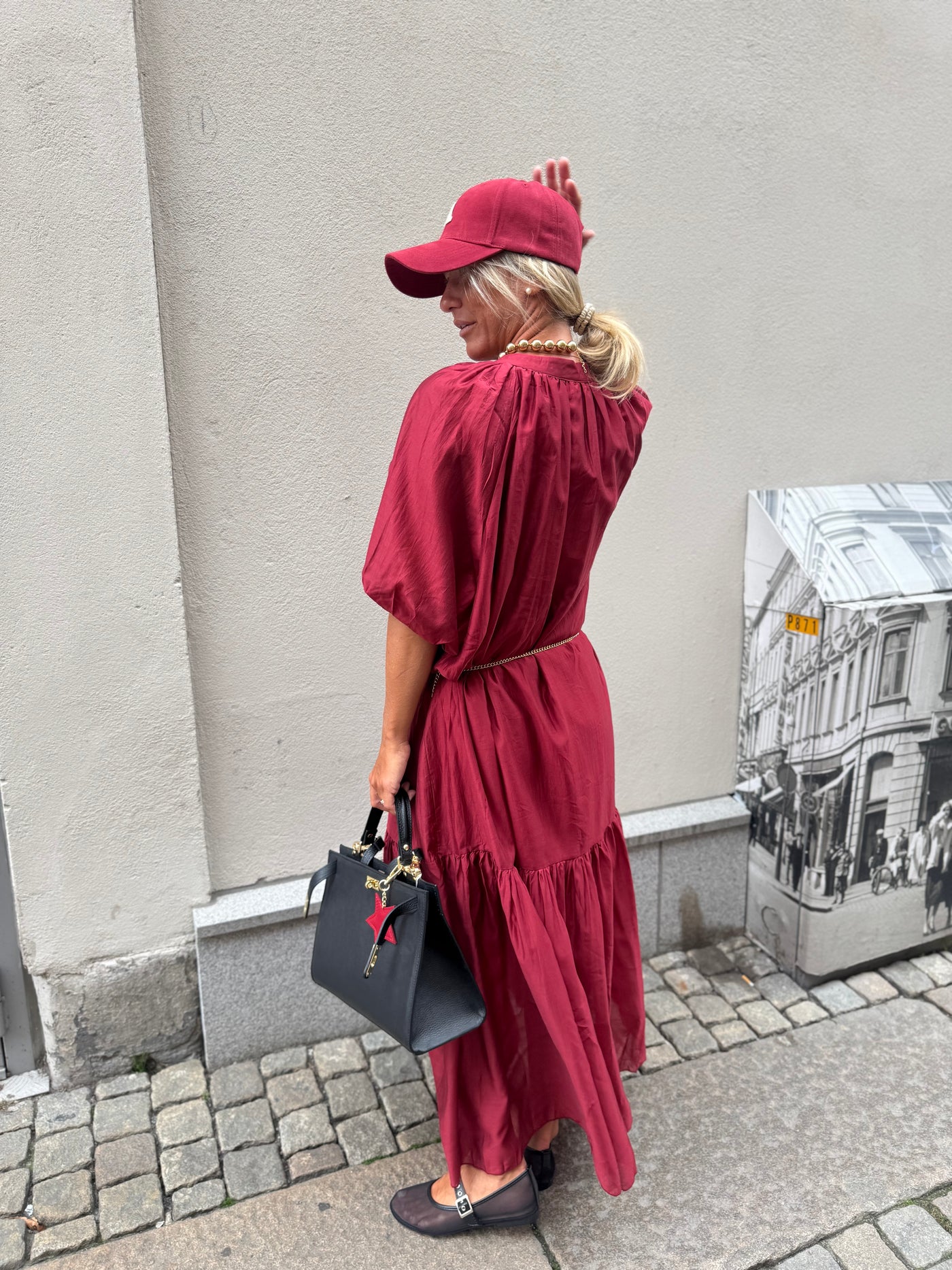 Birdie Dress Vinröd 19020