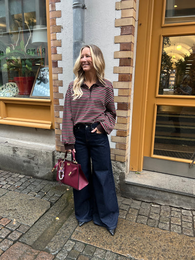 Stripe  pike brown/ bourdeaux