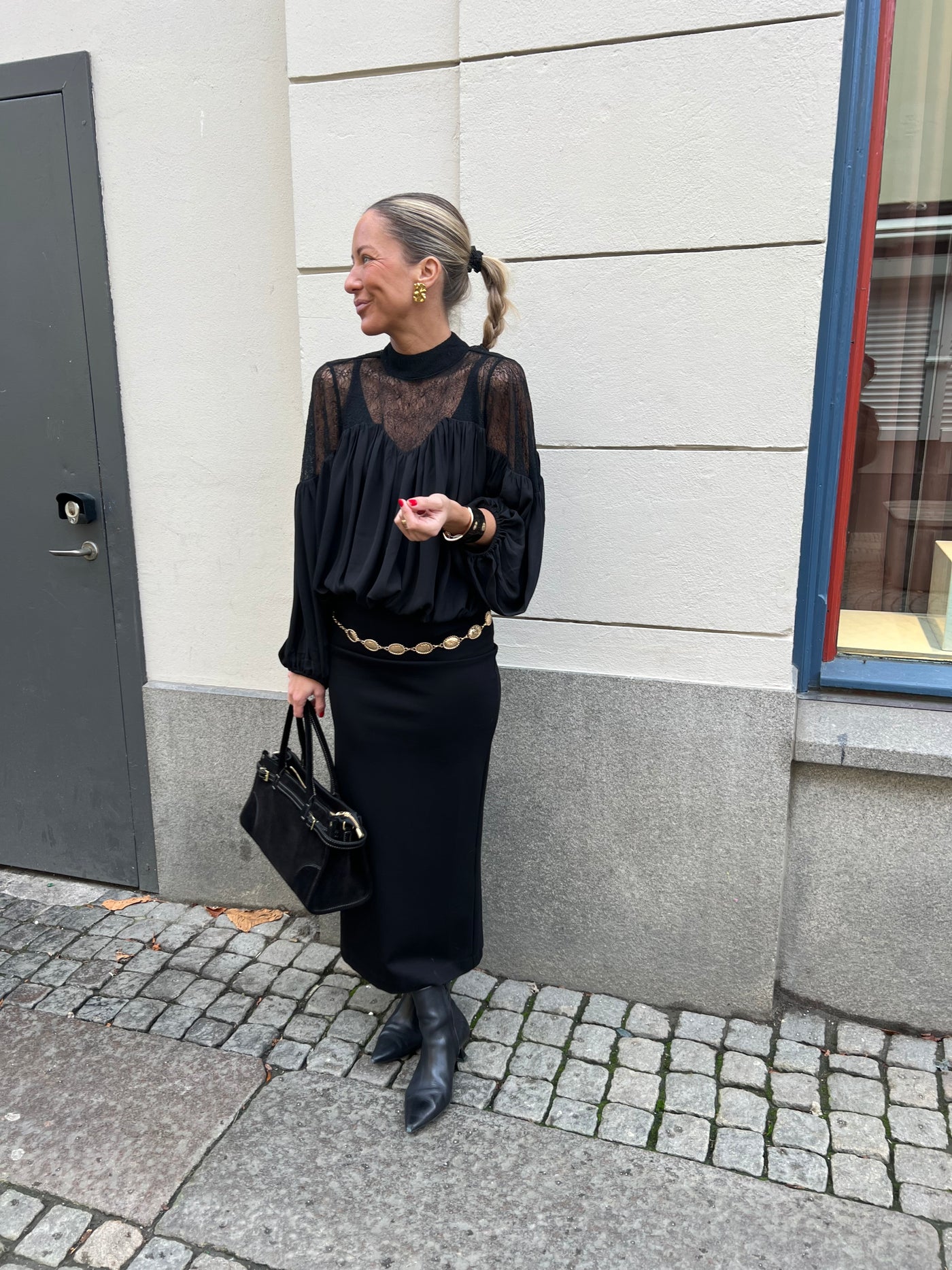 Co’Couture Mingo Mix Lace Blouse – Black