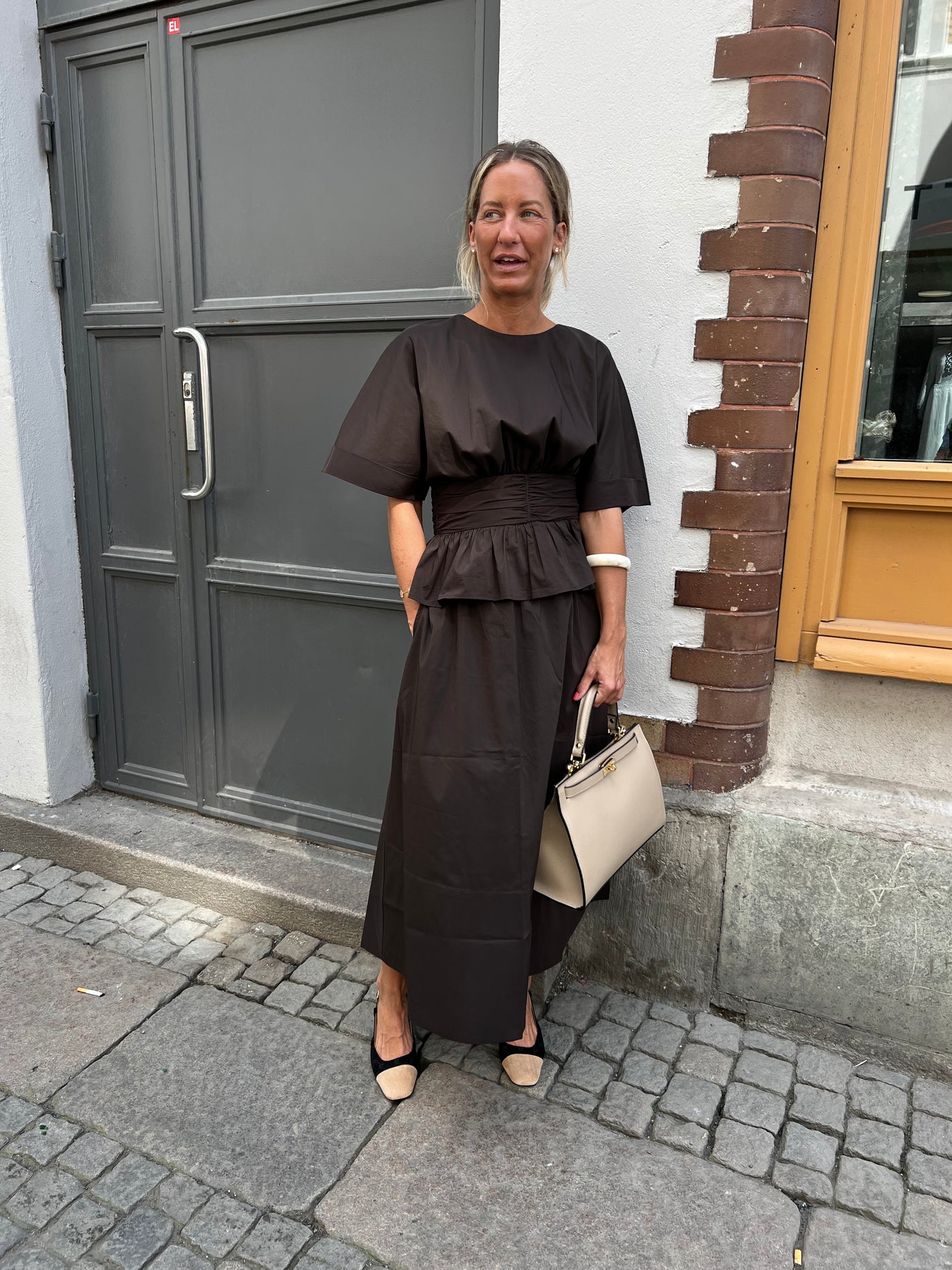 Yara poplin skirt chocolate
