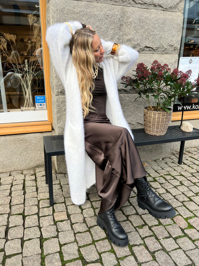 Roro mohair kofta Lång vit - 22313